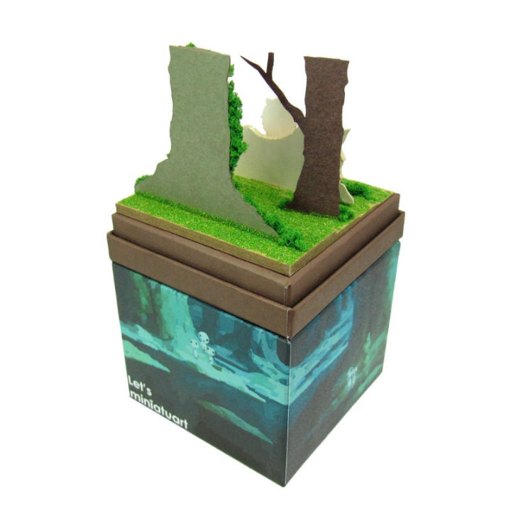 Diorama papier San & Loup Moro  - Princesse Mononoké