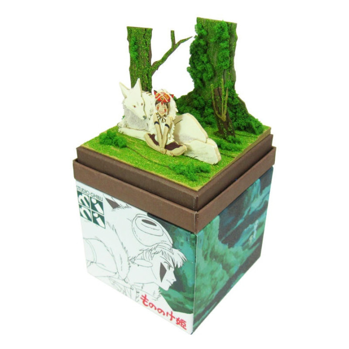 Diorama papier San & Loup Moro  - Princesse Mononoké