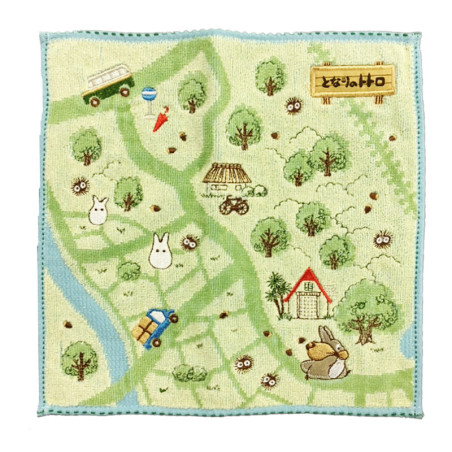 Mini Serviette Carte de balade 25x25 cm - Mon Voisin Totoro