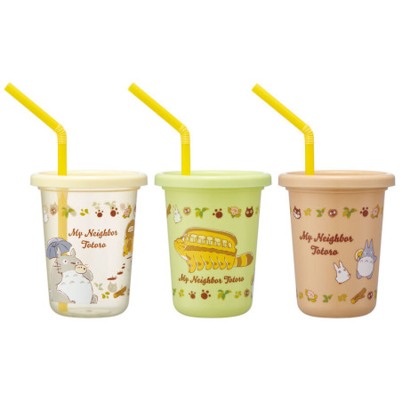 Set de 3 Verres avec Pailles - Mon Voisin Totoro