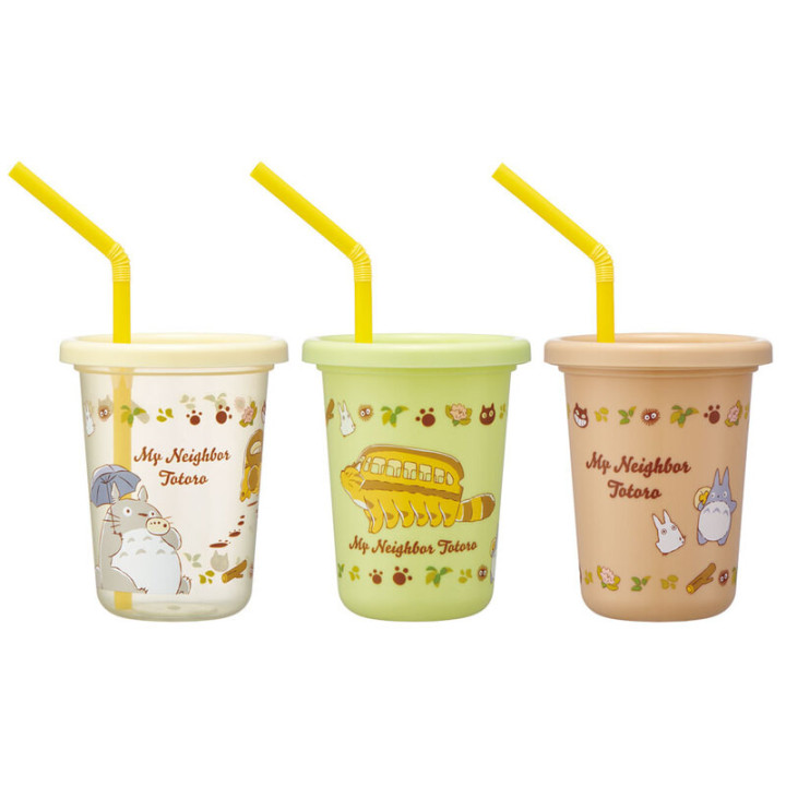 Set de 3 Verres avec Pailles - Mon Voisin Totoro