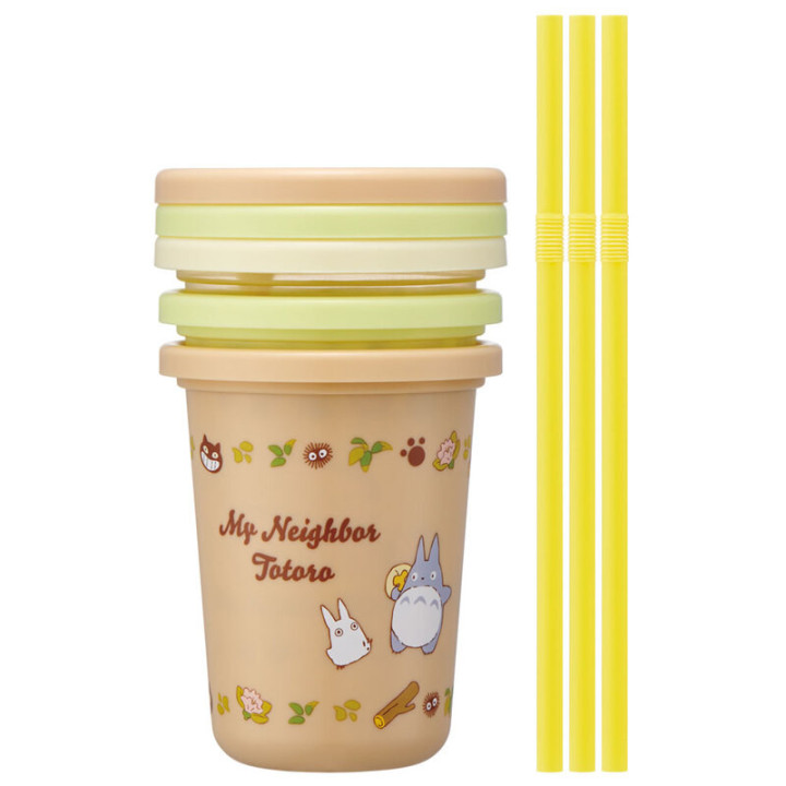 Set de 3 Verres avec Pailles - Mon Voisin Totoro