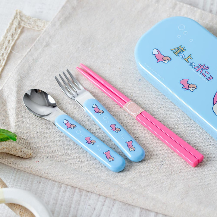 Set Baguettes Cuillère Fourchette Ponyo dans la mer - Ponyo sur la fa