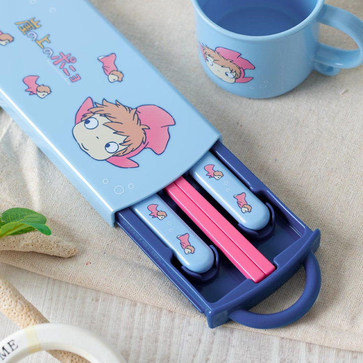 Set Baguettes Cuillère Fourchette Ponyo dans la mer - Ponyo sur la fa