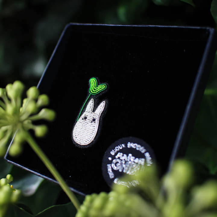 Broche Cannetille Totoro blanc - Mon voisin Totoro