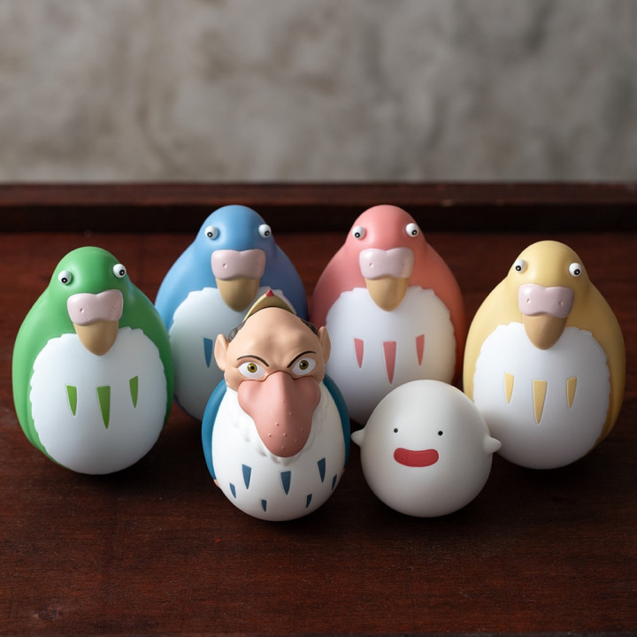 Pack 2 Figurines Roly-poly Perruches Bleu & Vert - Le Garçon et le Hé