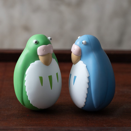 Pack 2 Figurines Roly-poly Perruches Bleu & Vert - Le Garçon et le Hé