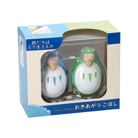 Pack 2 Figurines Roly-poly Perruches Bleu & Vert - Le Garçon et le Hé