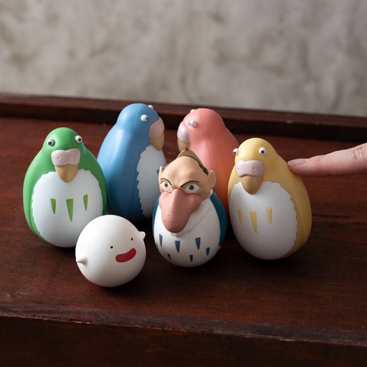 Pack 2 Figurines Roly-poly Perruches Bleu & Vert - Le Garçon et le Hé