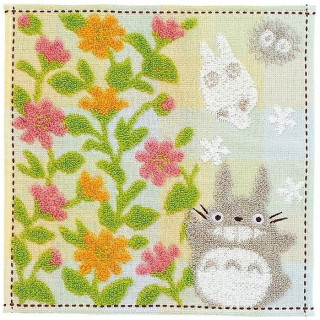 Mini Serviette Totoro Jardin de fleurs 25x25 cm - Mon Voisin Totoro