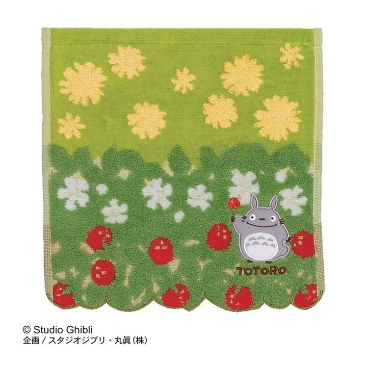 Mini Serviette Totoro Fleurs & Fraises 25x25 cm - Mon Voisin Totoro