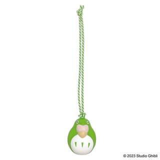 Strap Clochette Netsuke Perruche Verte - Le Garçon et le Héron