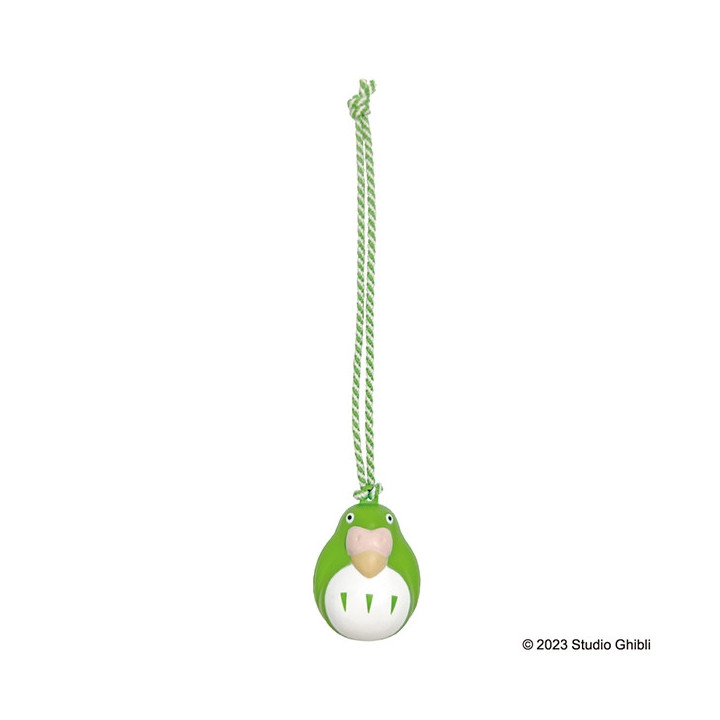 Strap Clochette Netsuke Perruche Verte - Le Garçon et le Héron