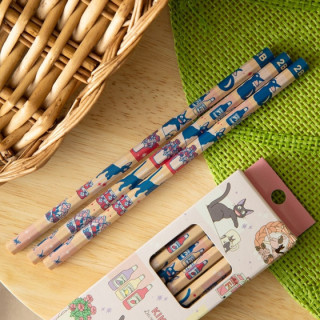 Set de 12 Crayons 2B Jiji & Kiki Shopping - Kiki la petite sorcière
