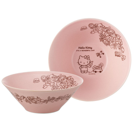 Mino Bowl Pink Sakura 21cm - Hello Kitty