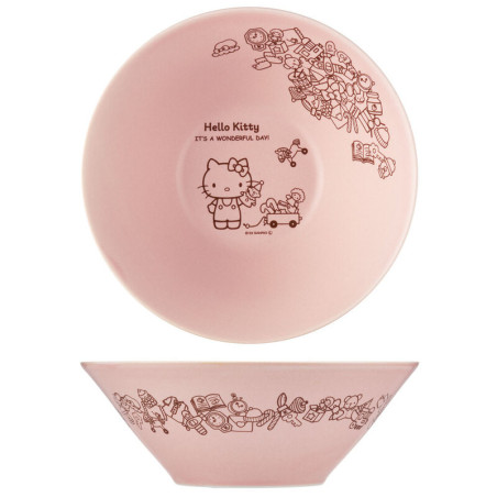 Mino Bowl Pink Sakura 21cm - Hello Kitty