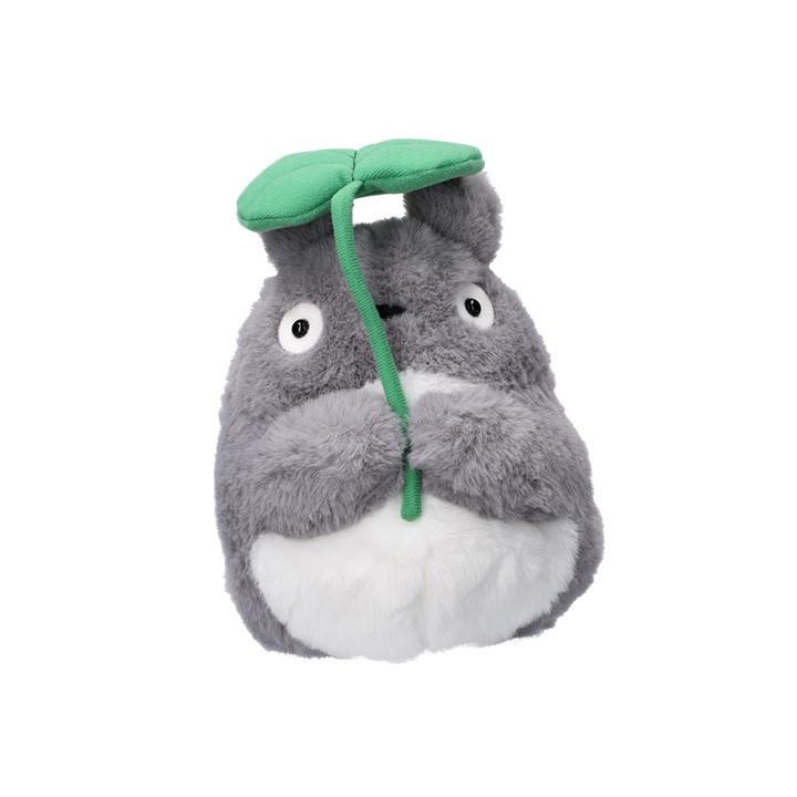 Peluche Nakayoshi Totoro Gris avec feuille - Mon Voisin Totoro