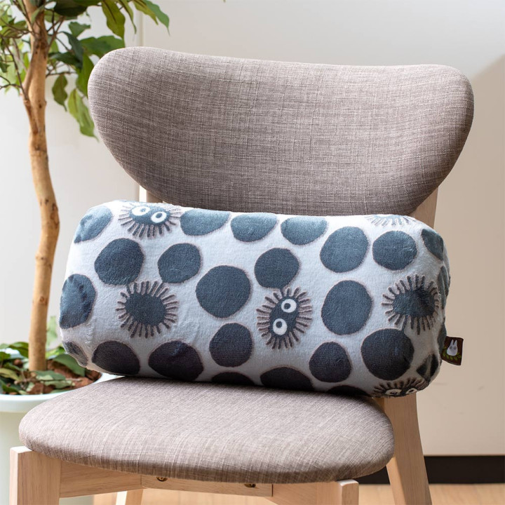 Coussin brique moiré Noiraude silhouette   - Mon Voisin Totoro