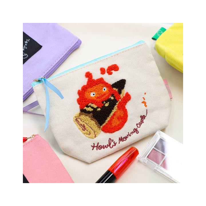 Trousse brodée Calicifer - Le Château ambulant