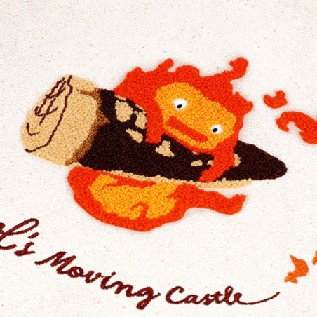 Tote bag Brodé Calcifer - Le Château ambulant