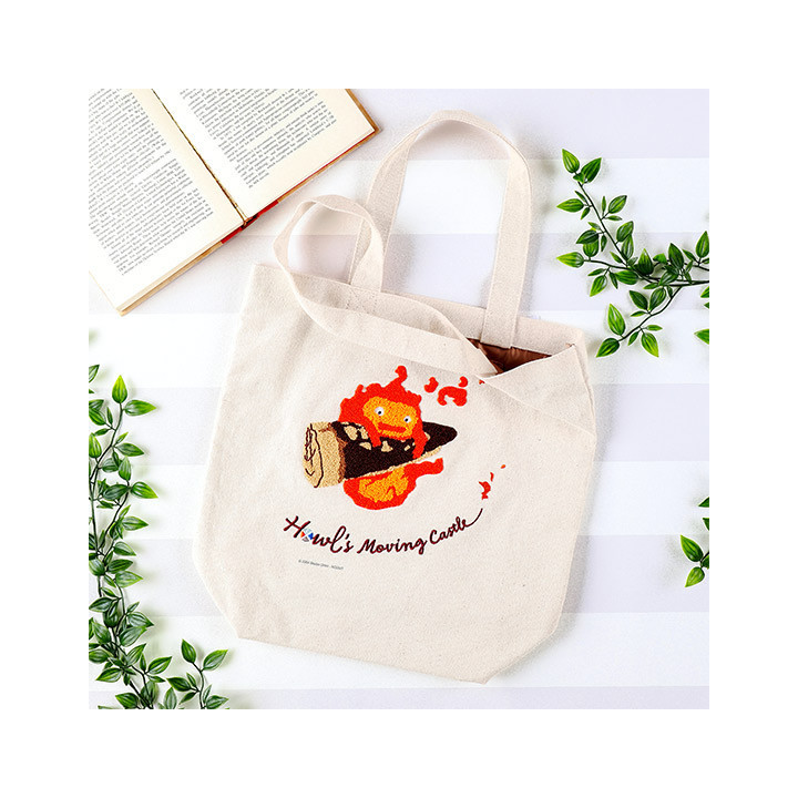 Tote bag Brodé Calcifer - Le Château ambulant