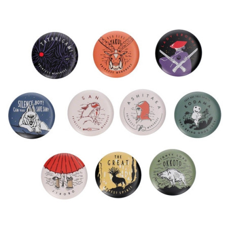 Collection de badges vintage 10 PCS - Princesse Mononoké