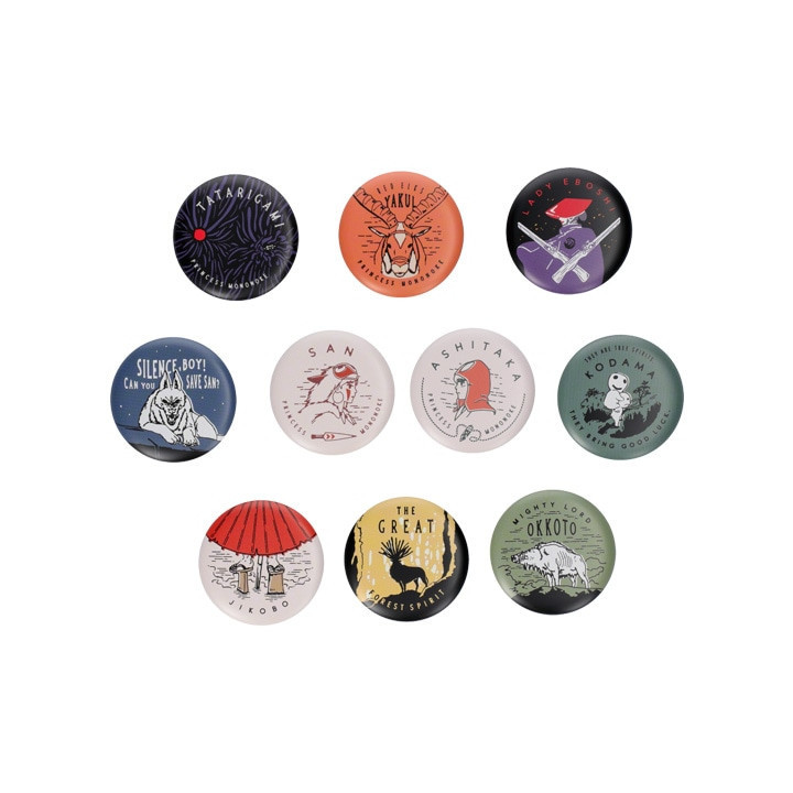Collection de badges vintage 10 PCS - Princesse Mononoké