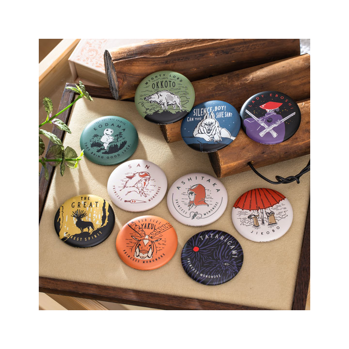 Collection de badges vintage 10 PCS - Princesse Mononoké