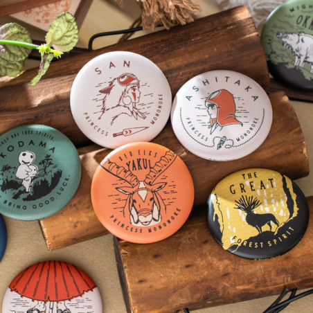 Collection de badges vintage 10 PCS - Princesse Mononoké