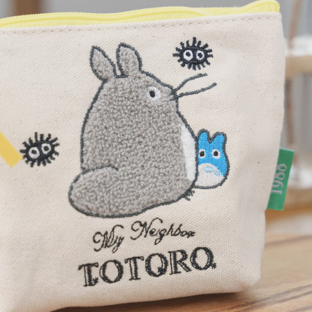 Trousse brodée Totoro Gris et Bleu - Mon Voisin Totoro