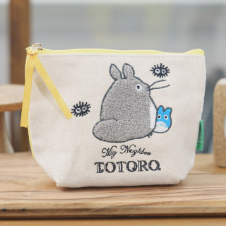 Trousse brodée Totoro Gris et Bleu - Mon Voisin Totoro