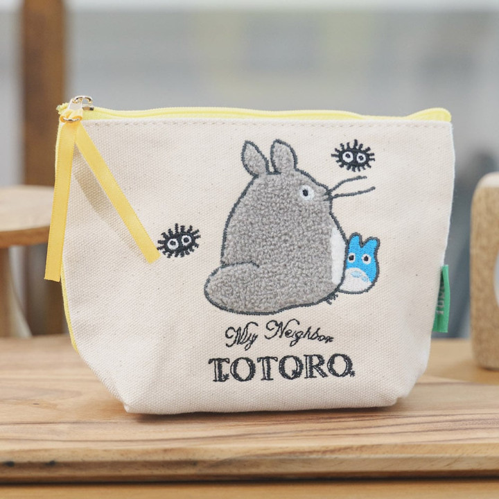 Trousse brodée Totoro Gris et Bleu - Mon Voisin Totoro