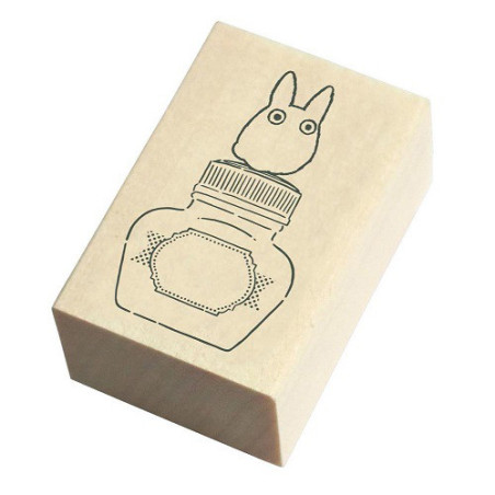 Small Totoro & Ink bottle Wood stamps - My Neighbor Totoro