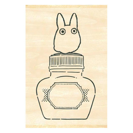 Small Totoro & Ink bottle Wood stamps - My Neighbor Totoro