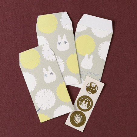 6 Enveloppes & autocollants Totoro Pissenlit - Mon voisin Totoro