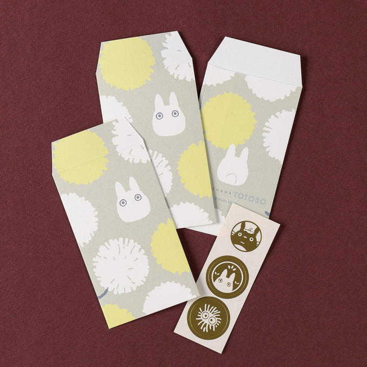 6 Enveloppes & autocollants Totoro Pissenlit - Mon voisin Totoro