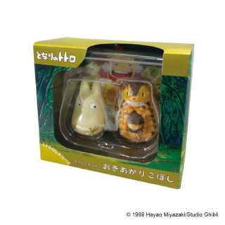 Figurines Culbuto Totoro Blanc & Chatbus - Mon Voisin Totoro
