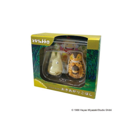 Figurines Culbuto Totoro Blanc & Chatbus - Mon Voisin Totoro