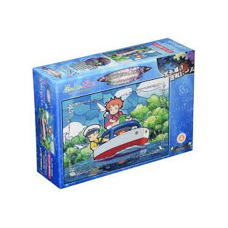 Puzzle Vitrail 208P Ponyo & Sosuke sur le bateau - Ponyo sur la falai