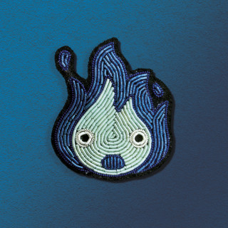Broche Canetille Calcifer bleu - Le Château Ambulant