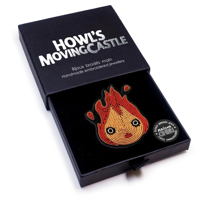 Broche Canetille Calcifer jaune - Le Château Ambulant