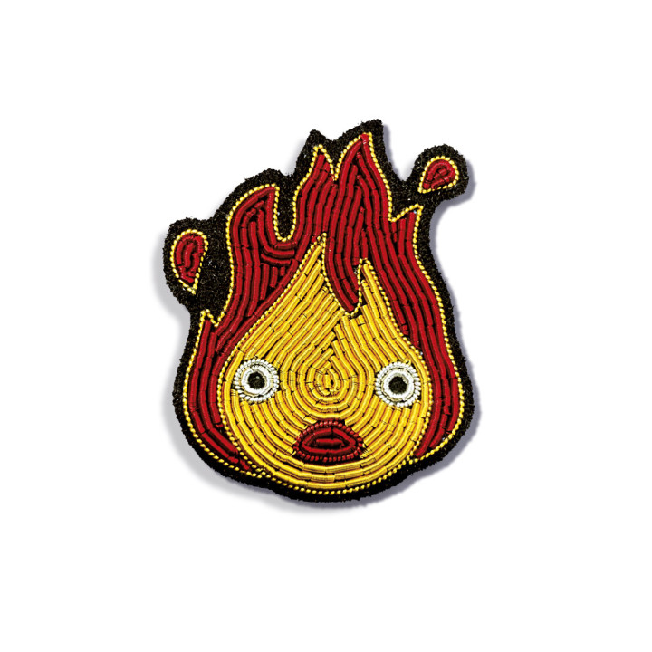 Broche Canetille Calcifer jaune - Le Château Ambulant