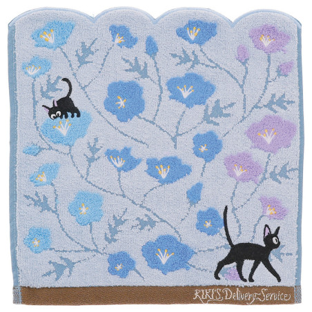 Mini Serviette Jiji Fleur bleue 25x25 cm - Kiki la petite sorcière