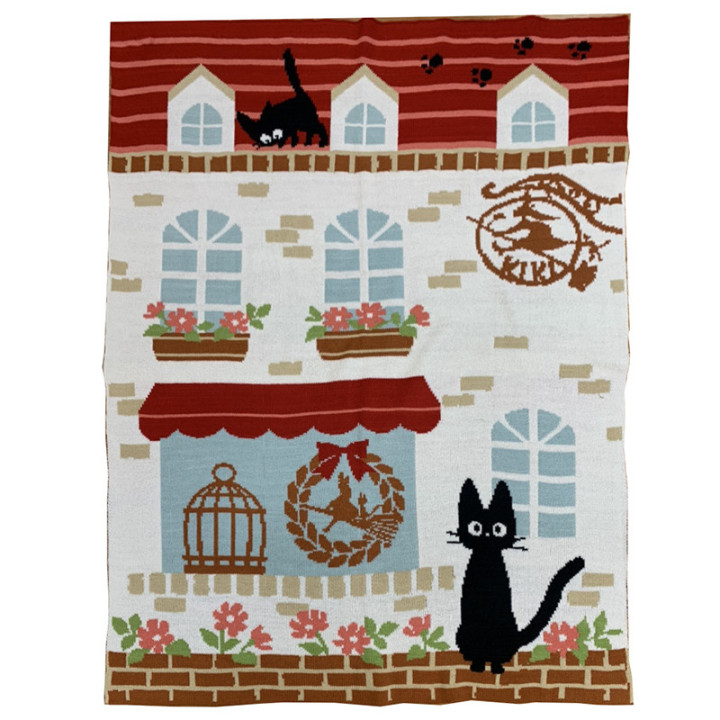 Plaid Jiji devant la maison - Kiki la petite sorcière