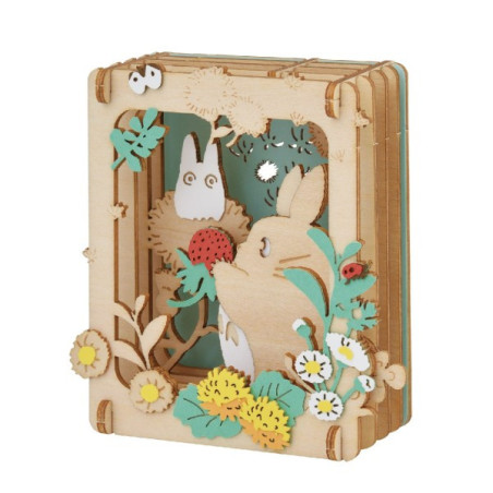 Théâtre de papier style bois - Cueillette des fraises - Totoro