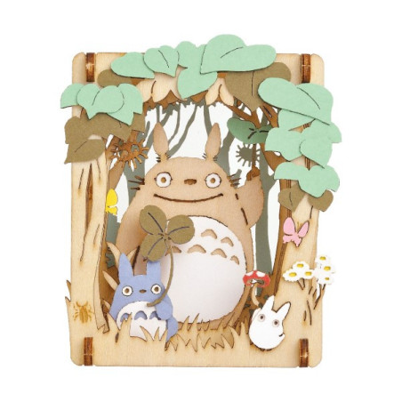 Théâtre de papier Style bois Totoro - un moment à l'ombre