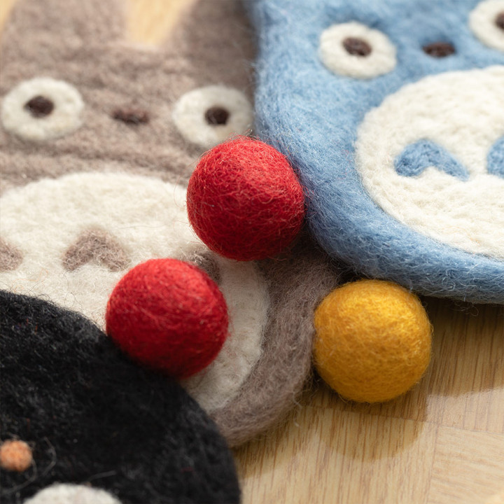 Sous-verre fait main en laine Totoro Gris - Mon Voisin Totoro
