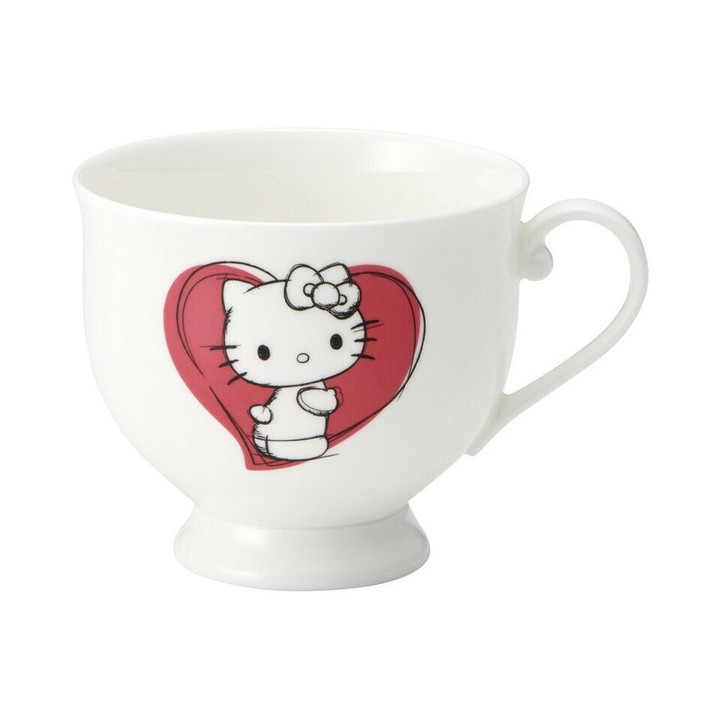 Tasse et sous-tasse en porcelaine gravées - Hello Kitty