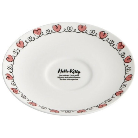 China etched cup & saucer - Hello Kitty