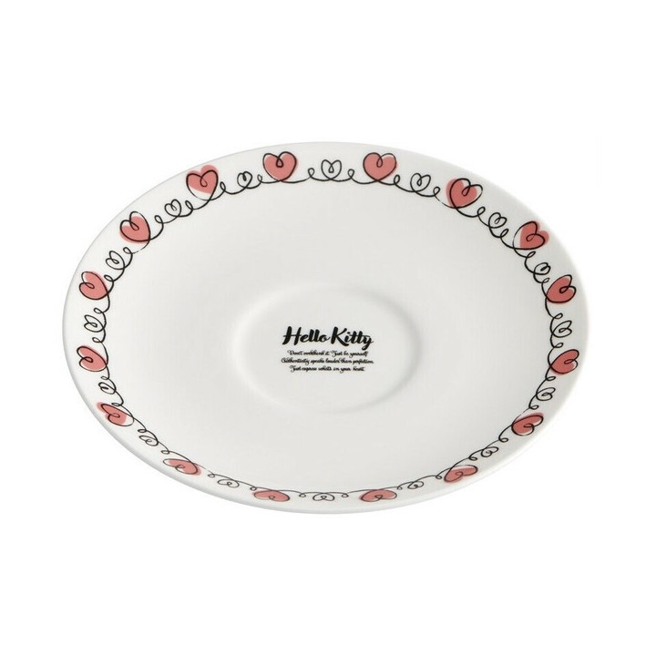 Tasse et sous-tasse en porcelaine gravées - Hello Kitty